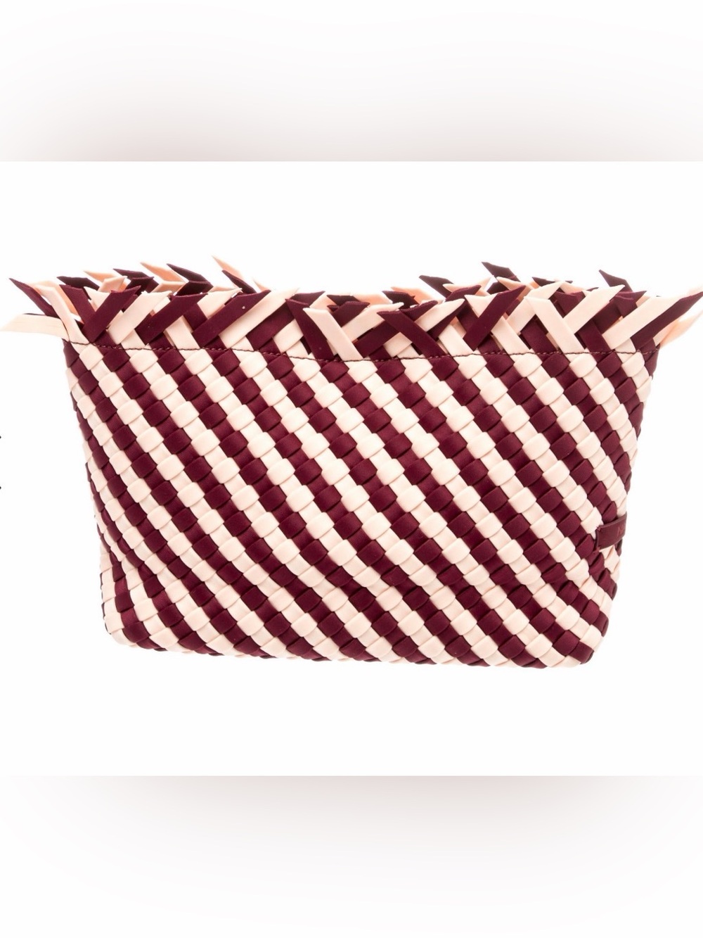 Naghedi Woven Burgundy and Blush Clutch
